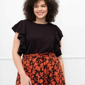 Eloquii Ruffle Sleeve Top